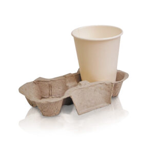 Cup Holder Carry Tray Compostable – Hold 2 cups