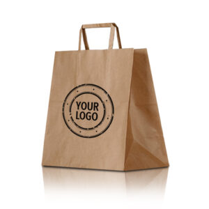 Recycled Paper Brown Shopping Bag - Large Printed