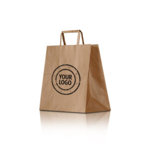 Recycled Paper Brown Shopping Bag - Small Printed