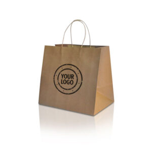 Recycled Paper Brown Shopping Bag – Twisted paper handle – Takeaway Small