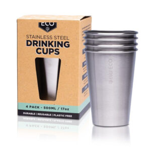 Stainless Steel Drinking Cups 4 Pack 4x500ml
