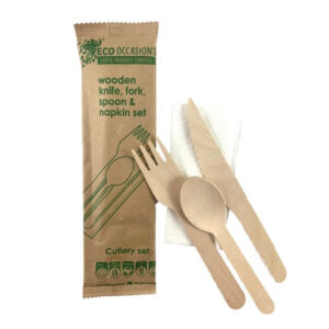 Wooden-cutlery-napkin-set-biodegradable