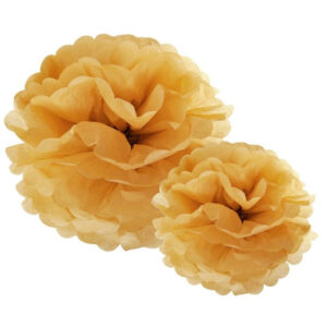 Kraft Paper Pom Pom Flower Balls – 2 pcs